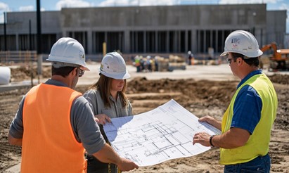 Contratista de construcción trabajando