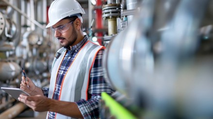 Ingenieros haciendo mantenimiento preventivo industrial